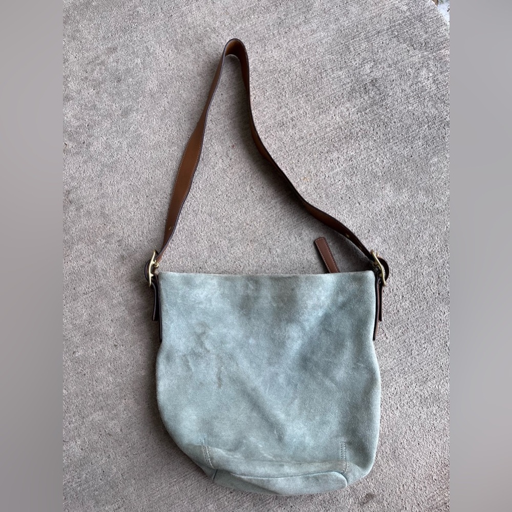 Coach vintage legacy soho suede bucket bag purse light blue shoulder bag